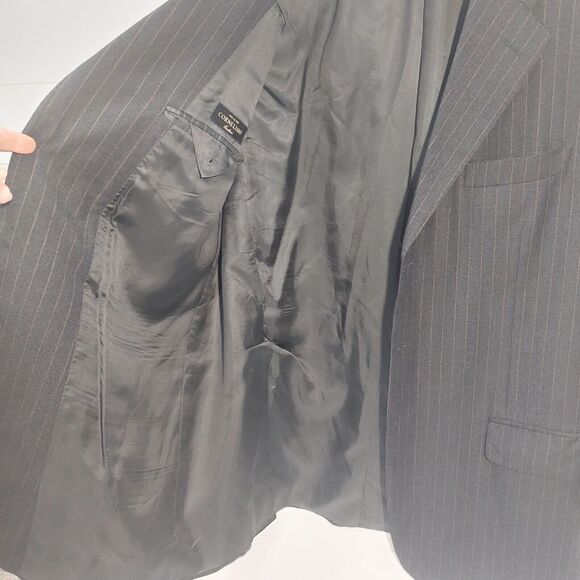 Corneliani Men's Virgin Wool Brown Striped Super 130s Blazer Sz 46L Gray Italy - Picture 4 of 13